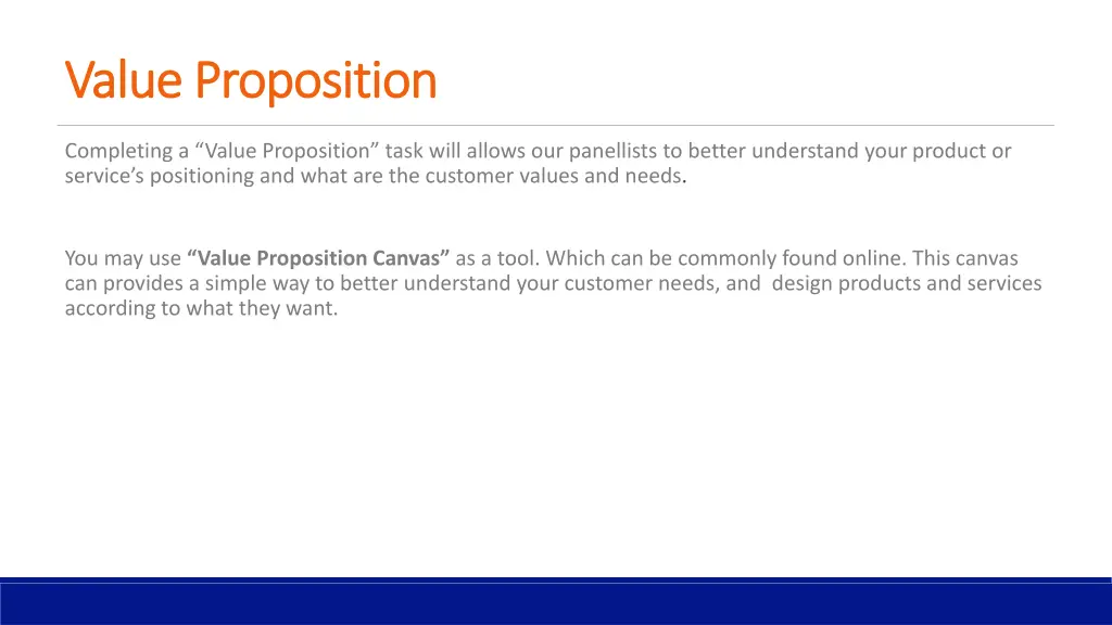 value proposition value proposition