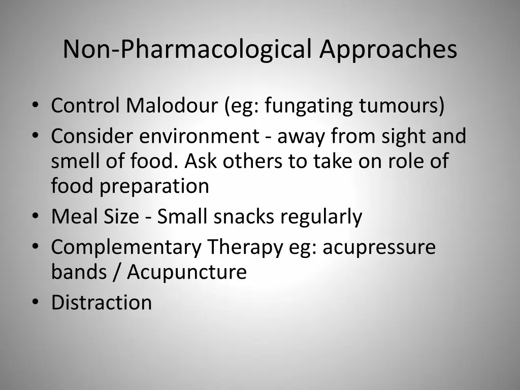 non pharmacological approaches