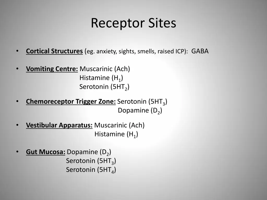 receptor sites