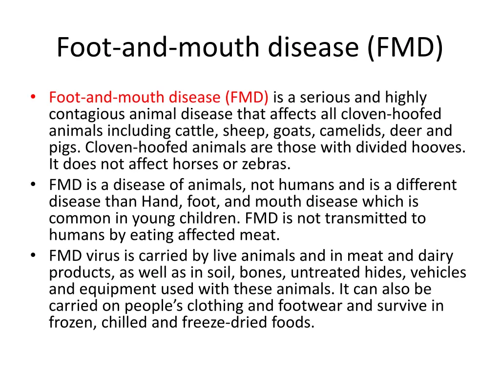 foot and mouth disease fmd