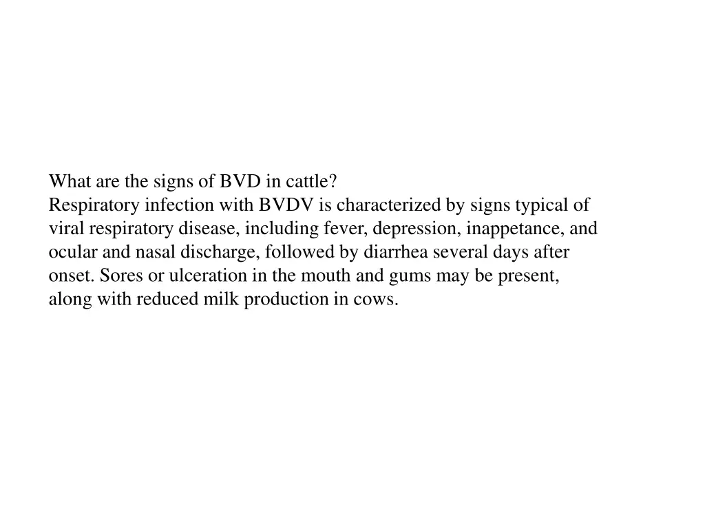 what are the signs of bvd in cattle respiratory