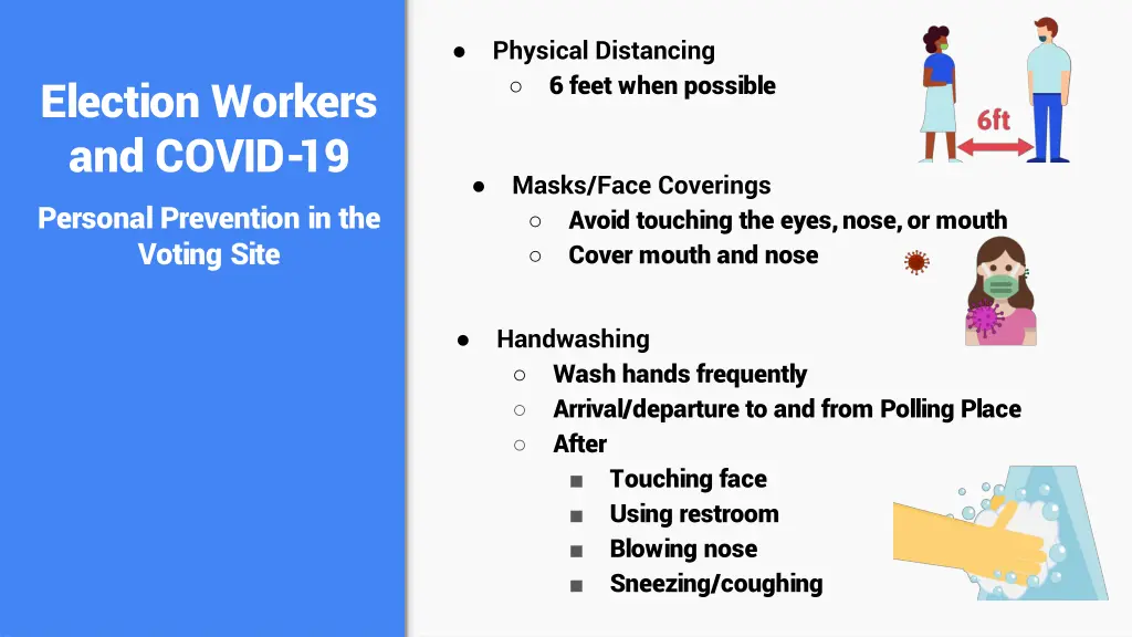 physical distancing 6 feet when possible