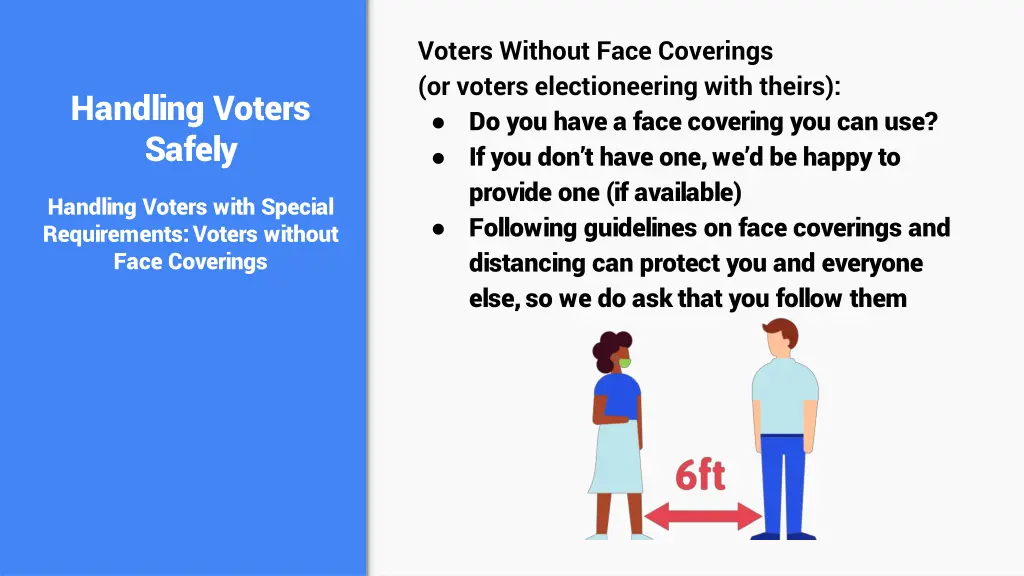 voters without face coverings or voters