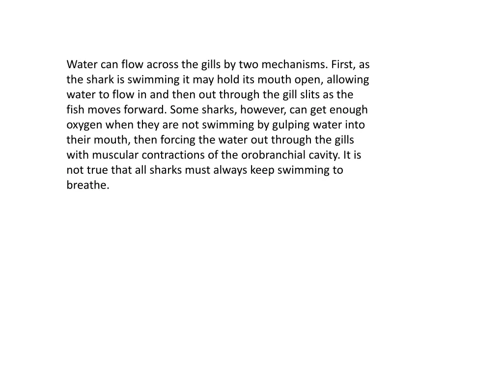 water can flow across the gills by two mechanisms