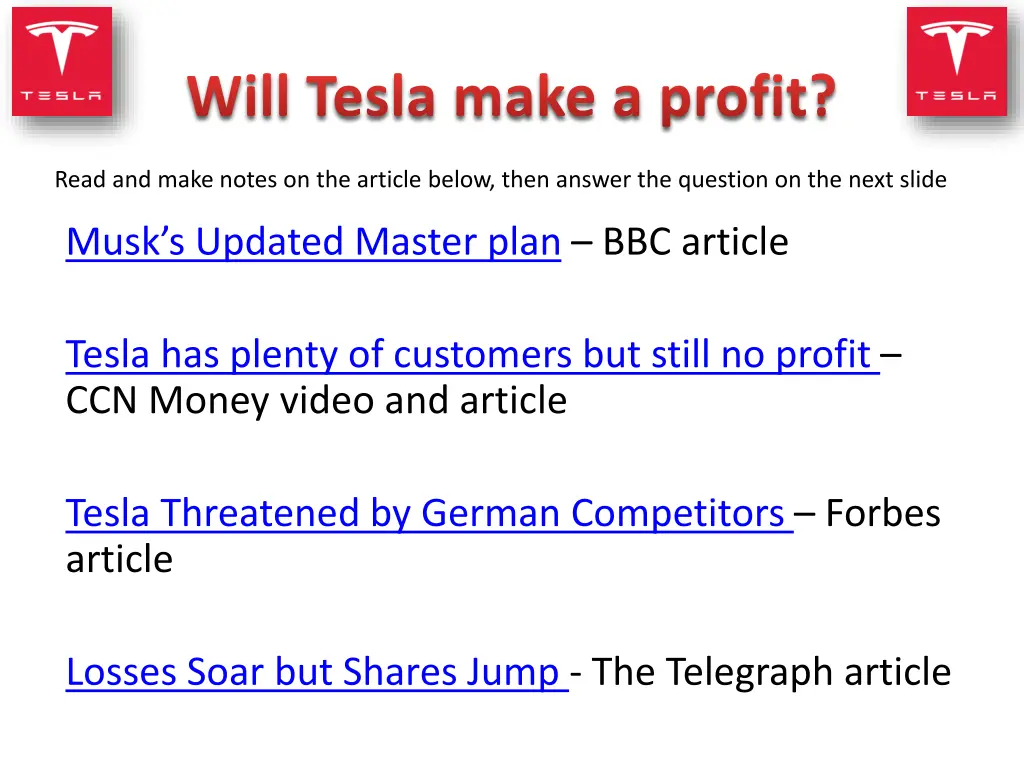 will tesla make a profit