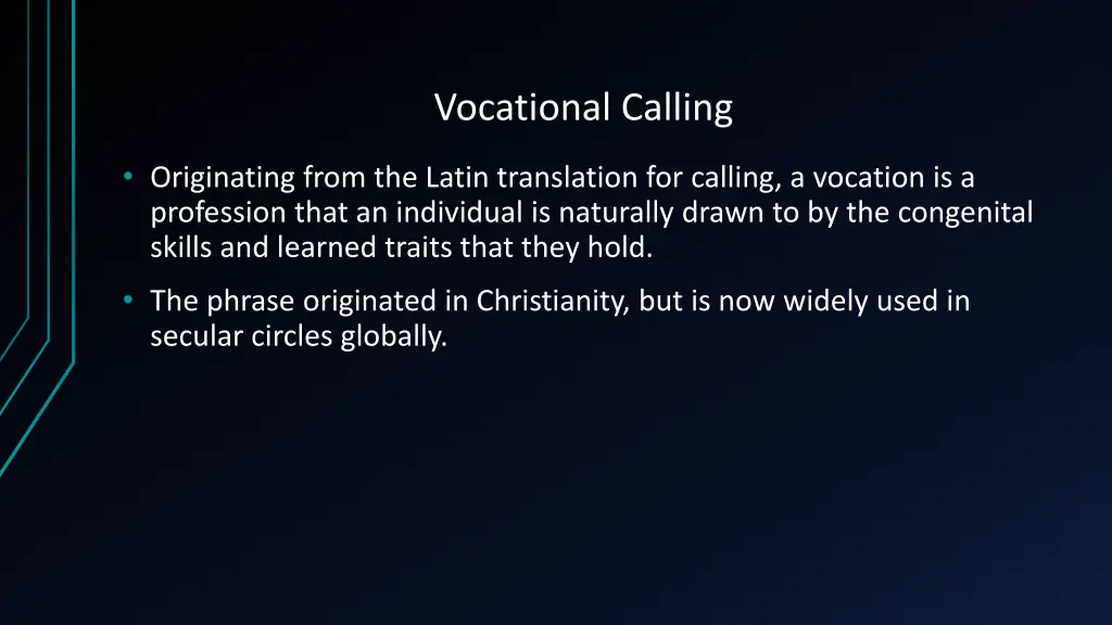 vocational calling