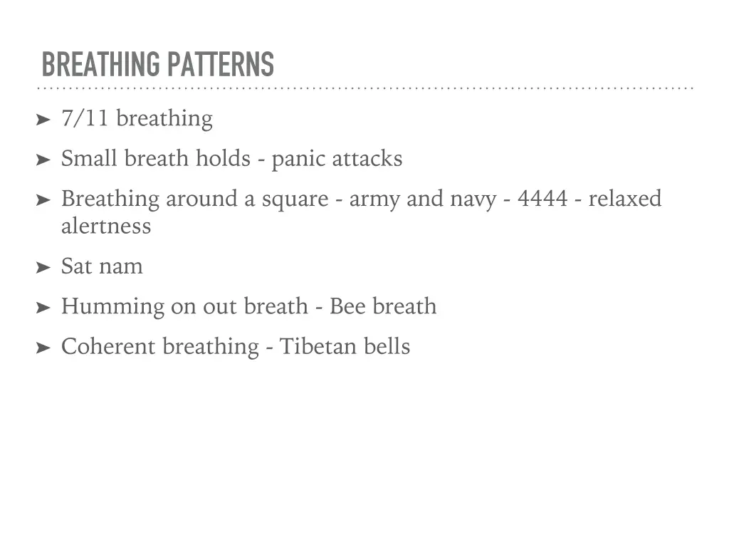 breathing patterns