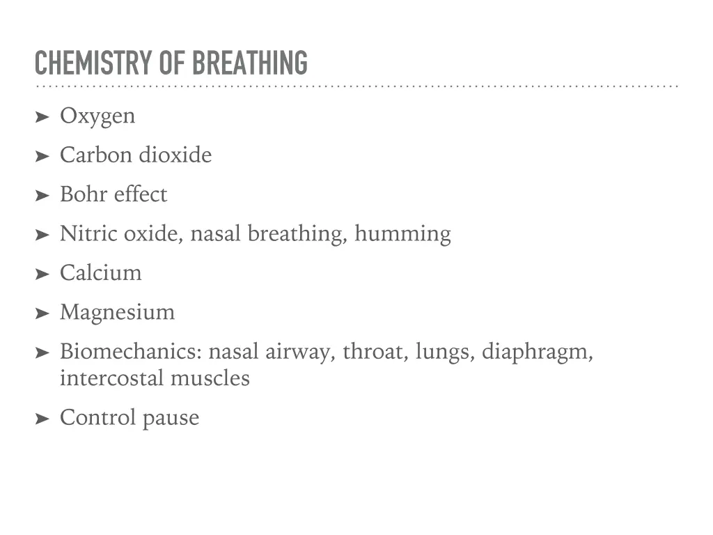 chemistry of breathing