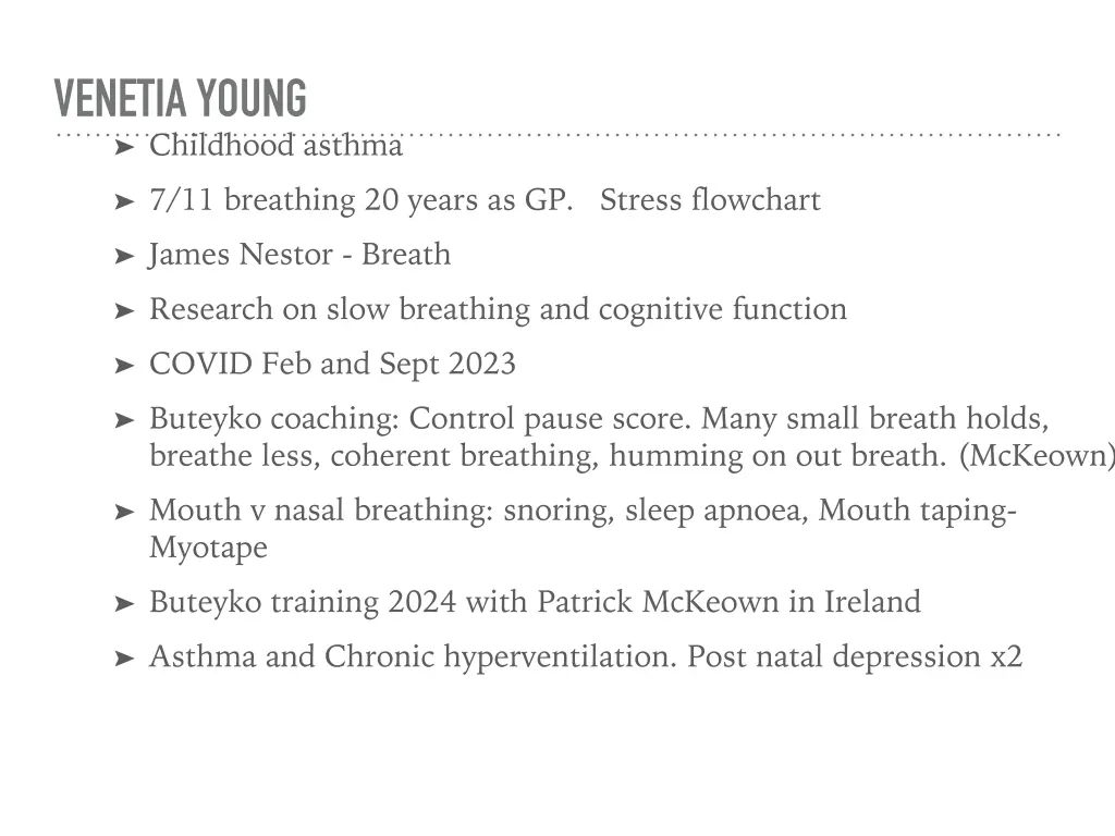 venetia young childhood asthma