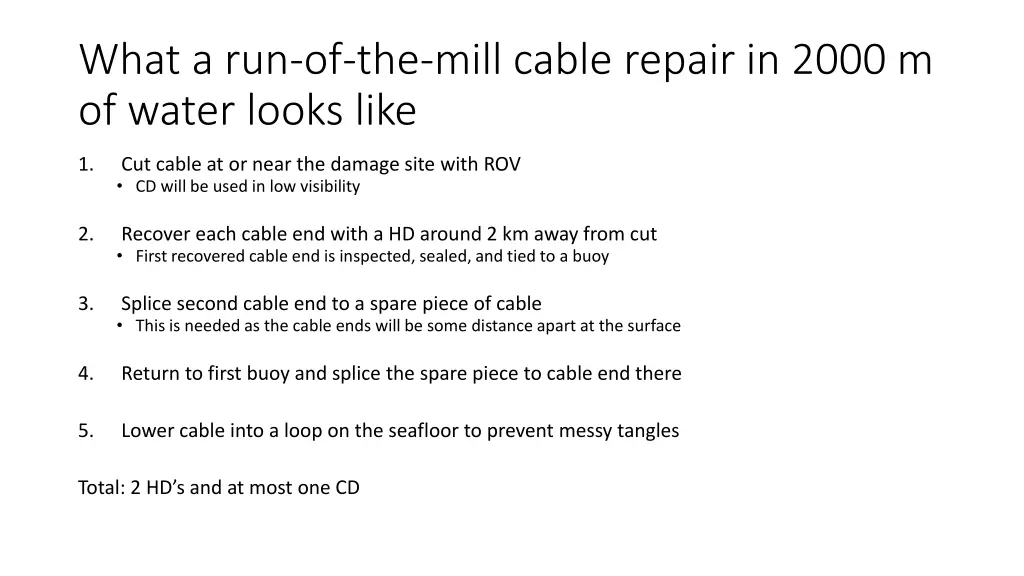 what a run of the mill cable repair in 2000