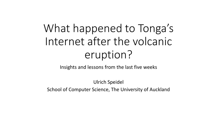 what happened to tonga s internet after