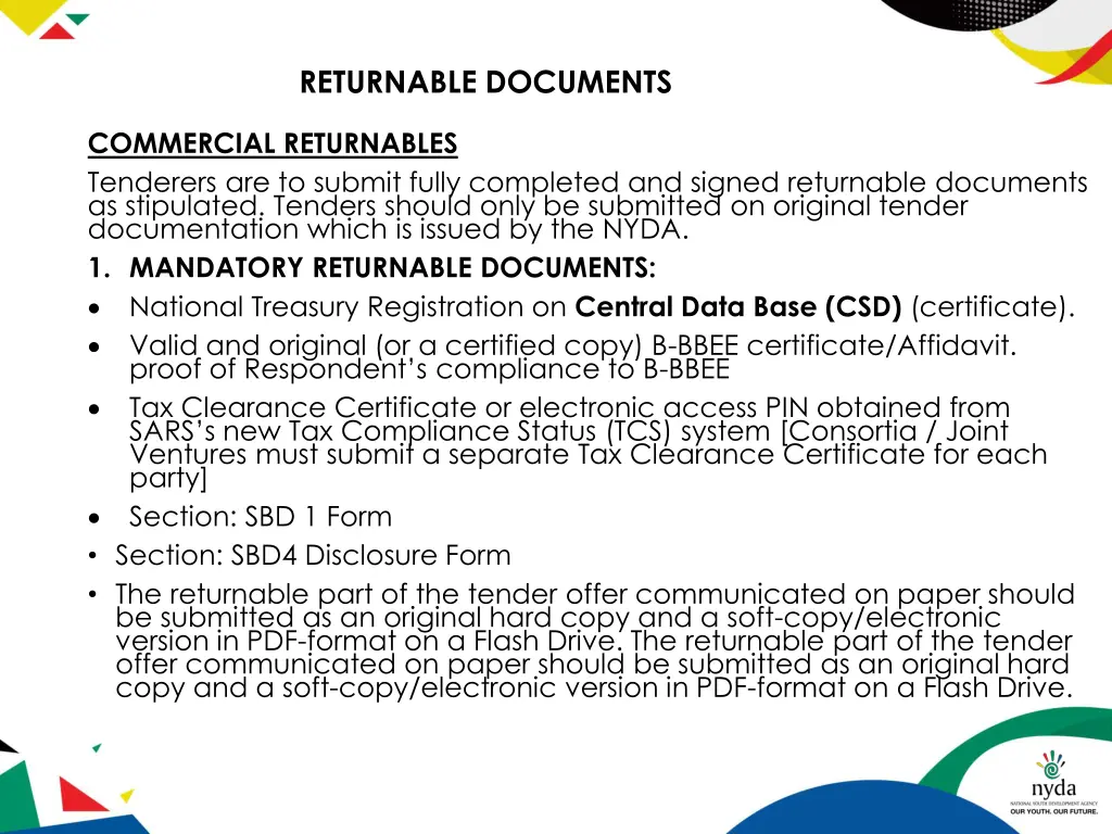 returnable documents