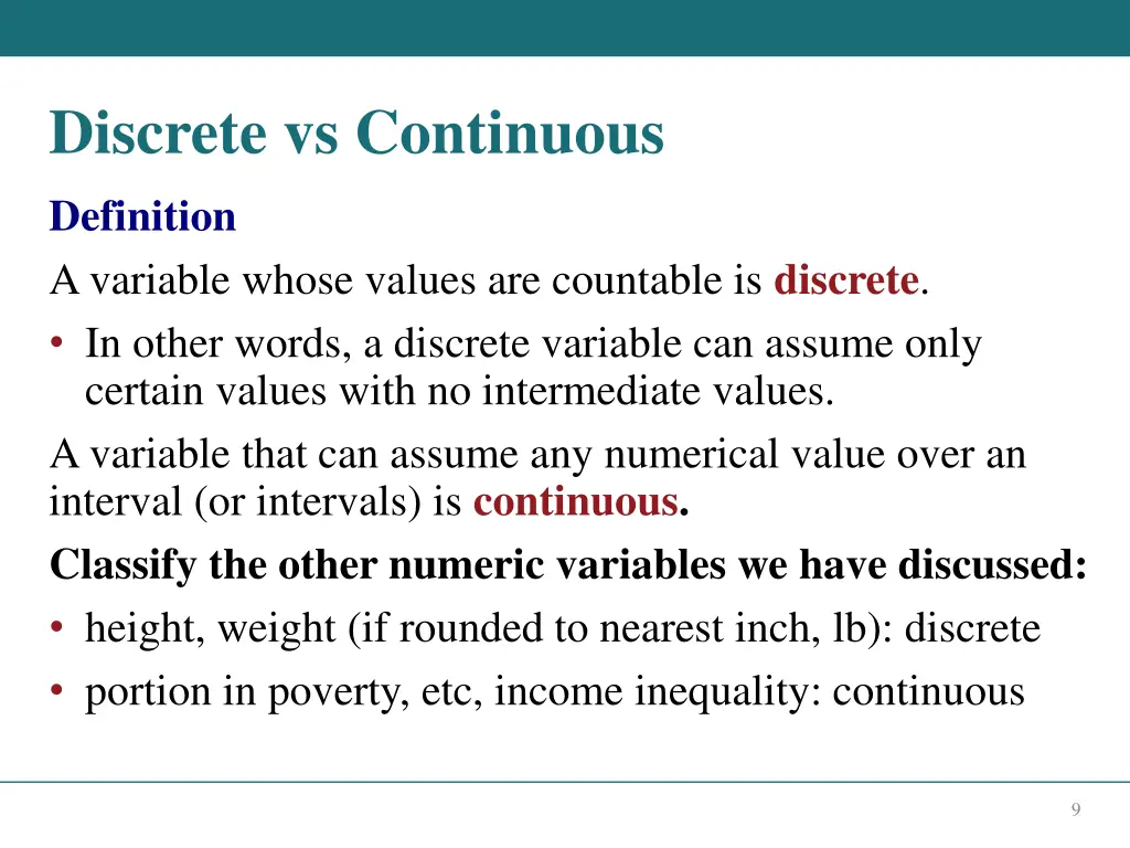 discrete vs continuous