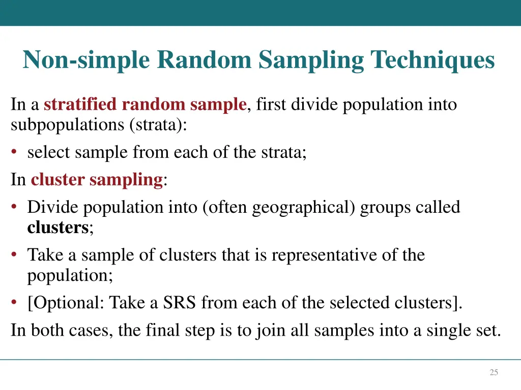 non simple random sampling techniques