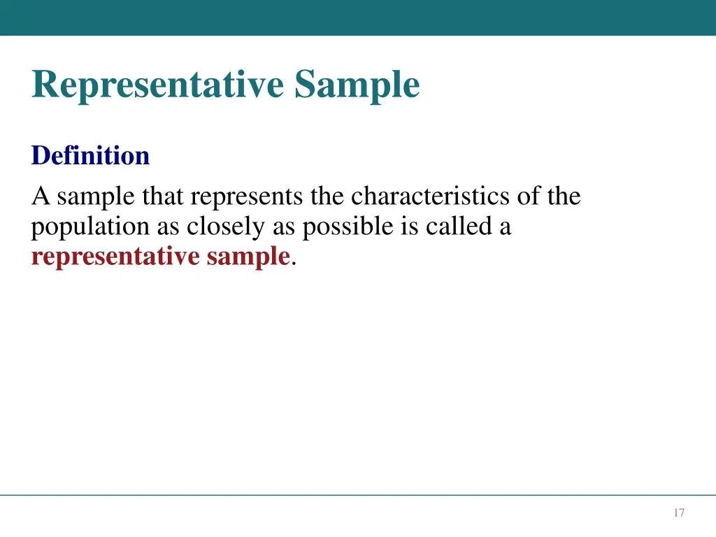 representative sample