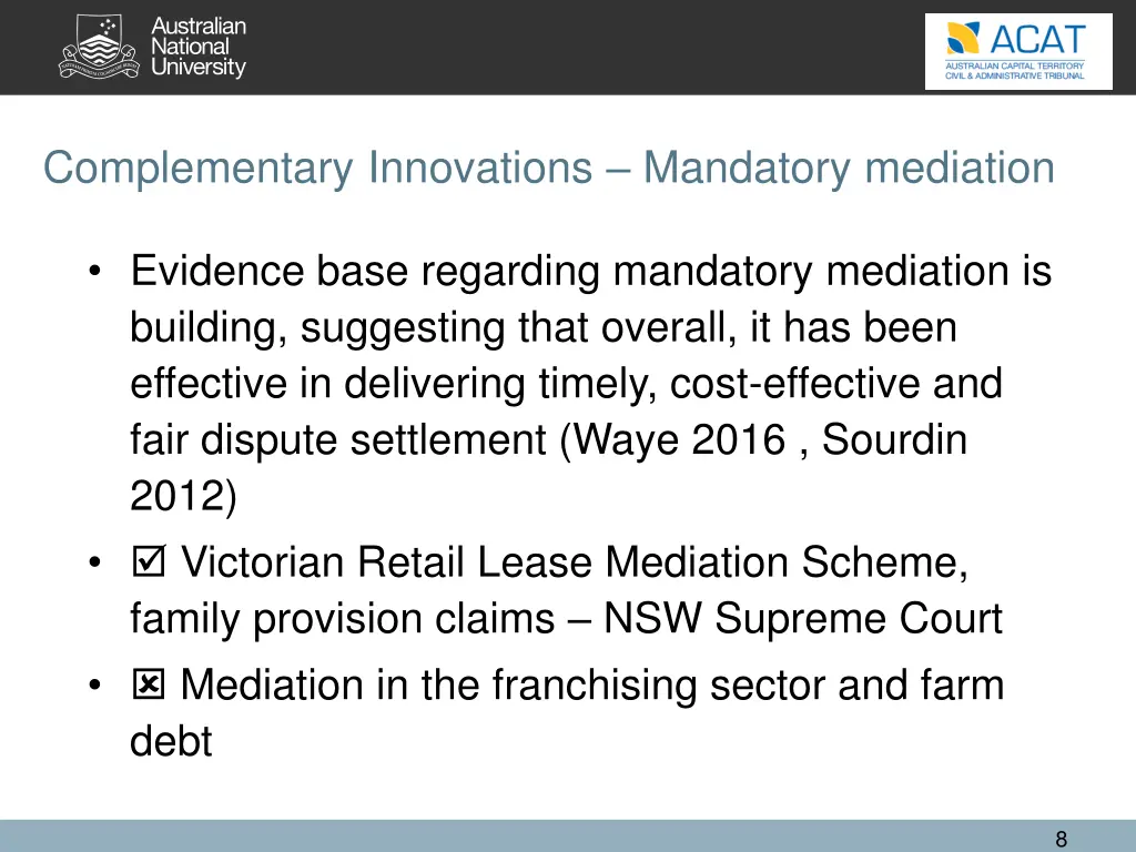 complementary innovations mandatory mediation 1