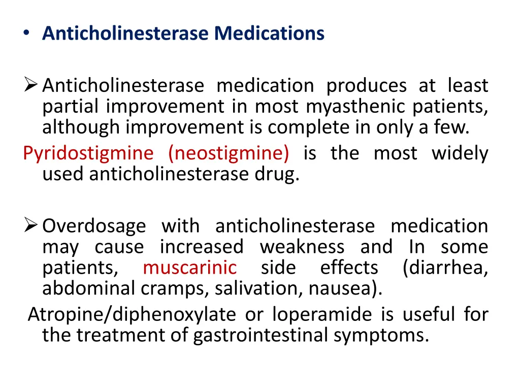 anticholinesterase medications