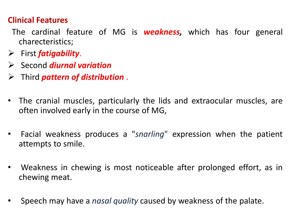 clinical features the cardinal feature