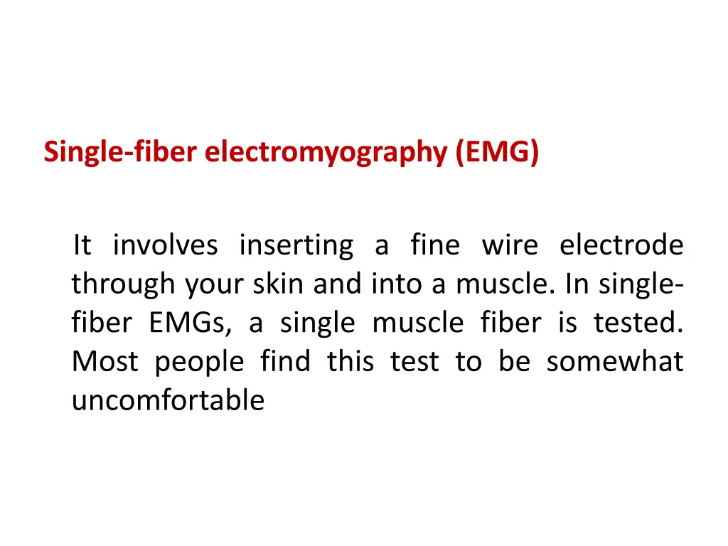 single fiber electromyography emg