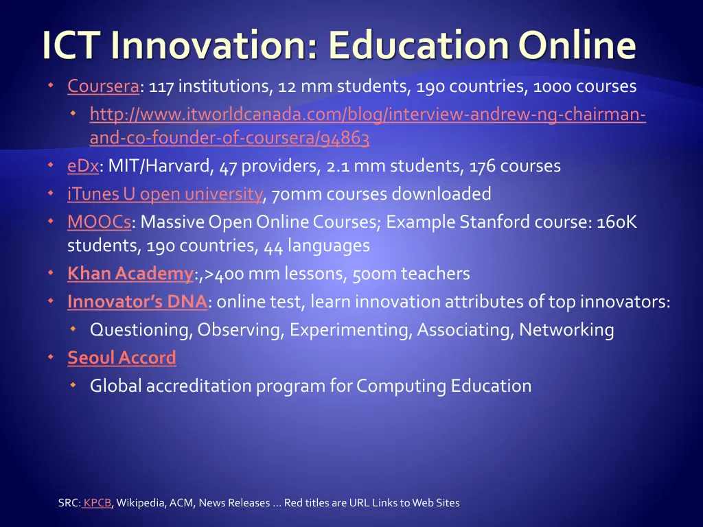 ict innovation education online coursera