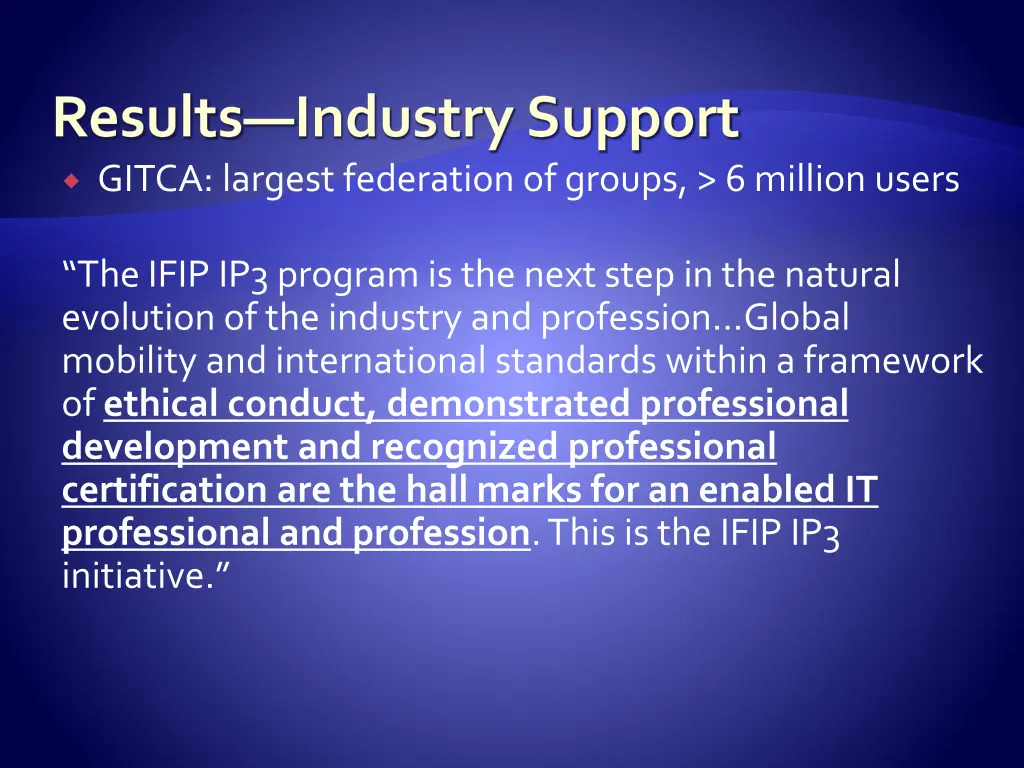 results industry support gitca largest federation