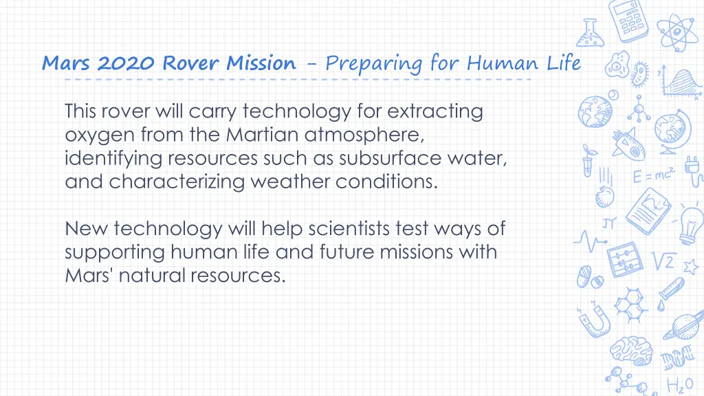 mars 2020 rover mission preparing for human life