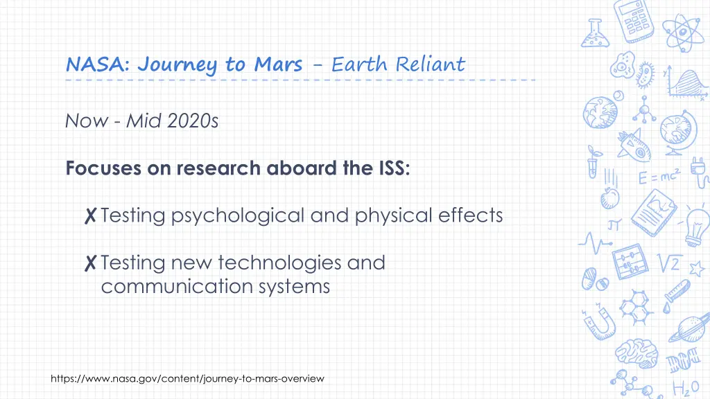 nasa journey to mars earth reliant