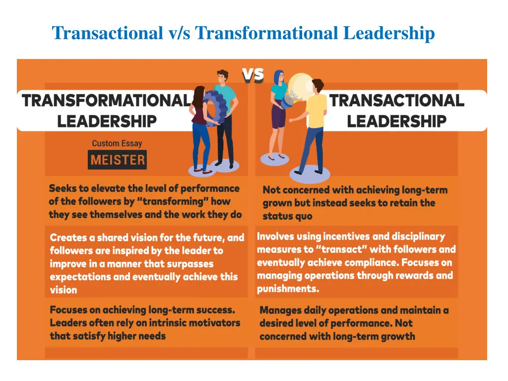 transactional v s transformational leadership