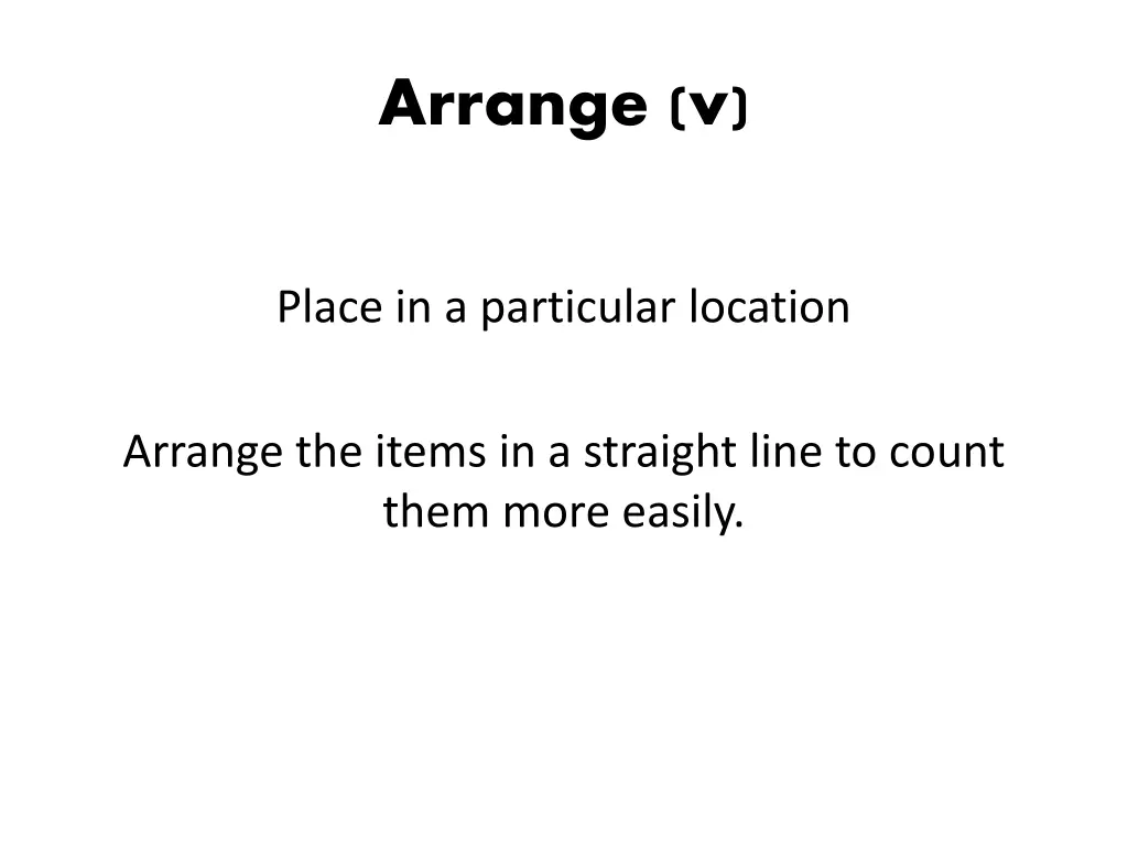 arrange v