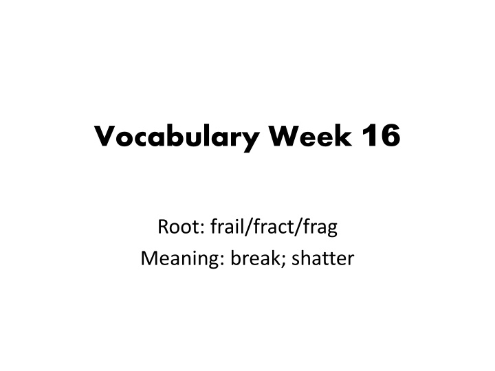 vocabulary week 16