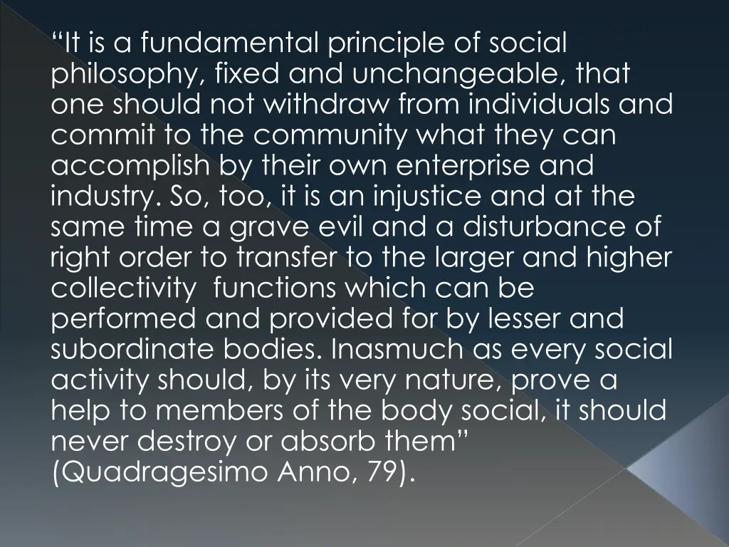 it is a fundamental principle of social