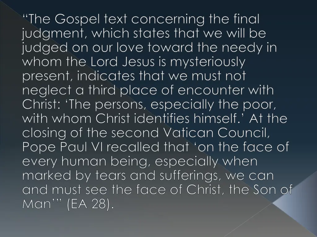 the gospel text concerning the final judgment