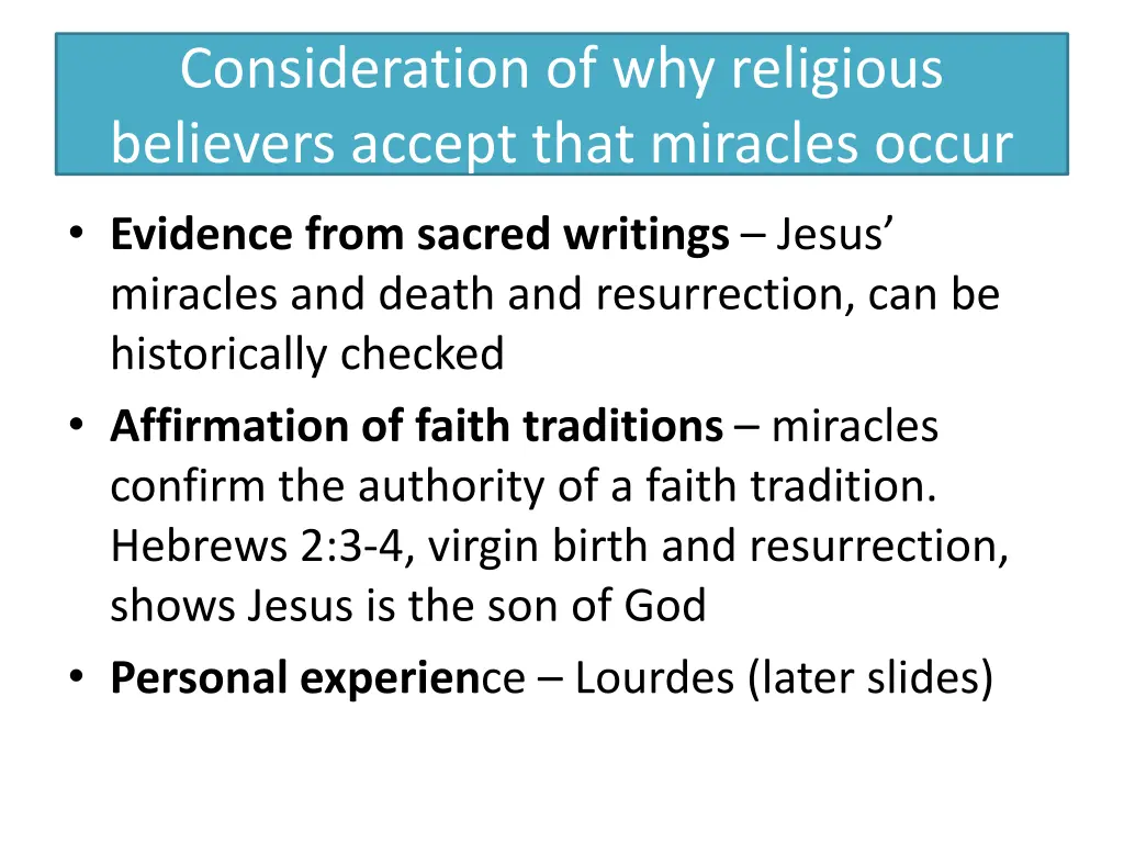 consideration of why religious believers accept