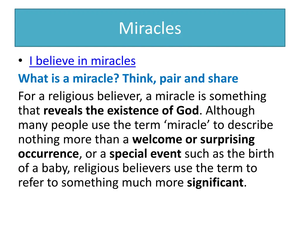 miracles