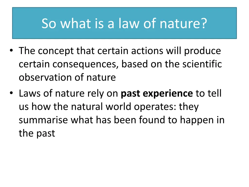 so what is a law of nature