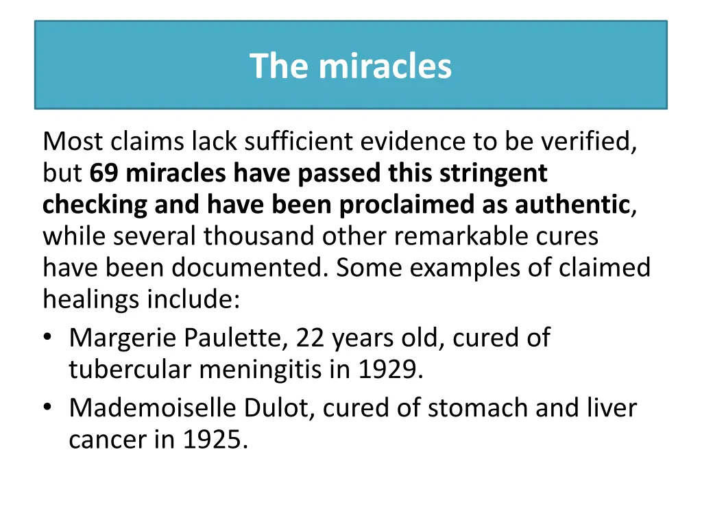 the miracles