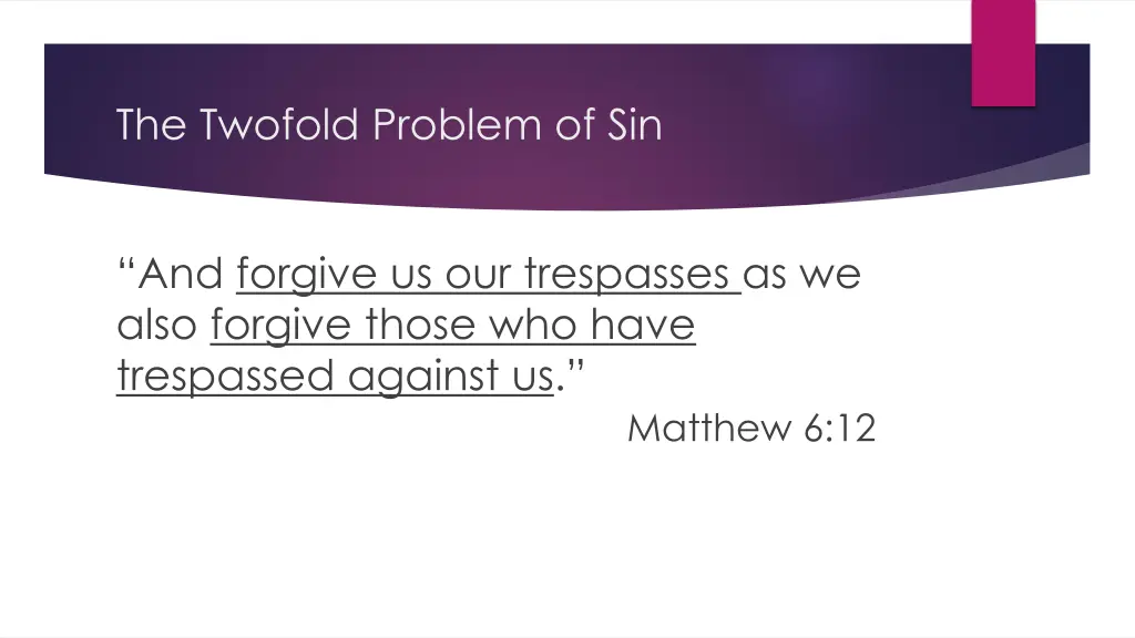 the twofold problem of sin