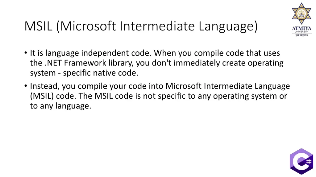 msil microsoft intermediate language