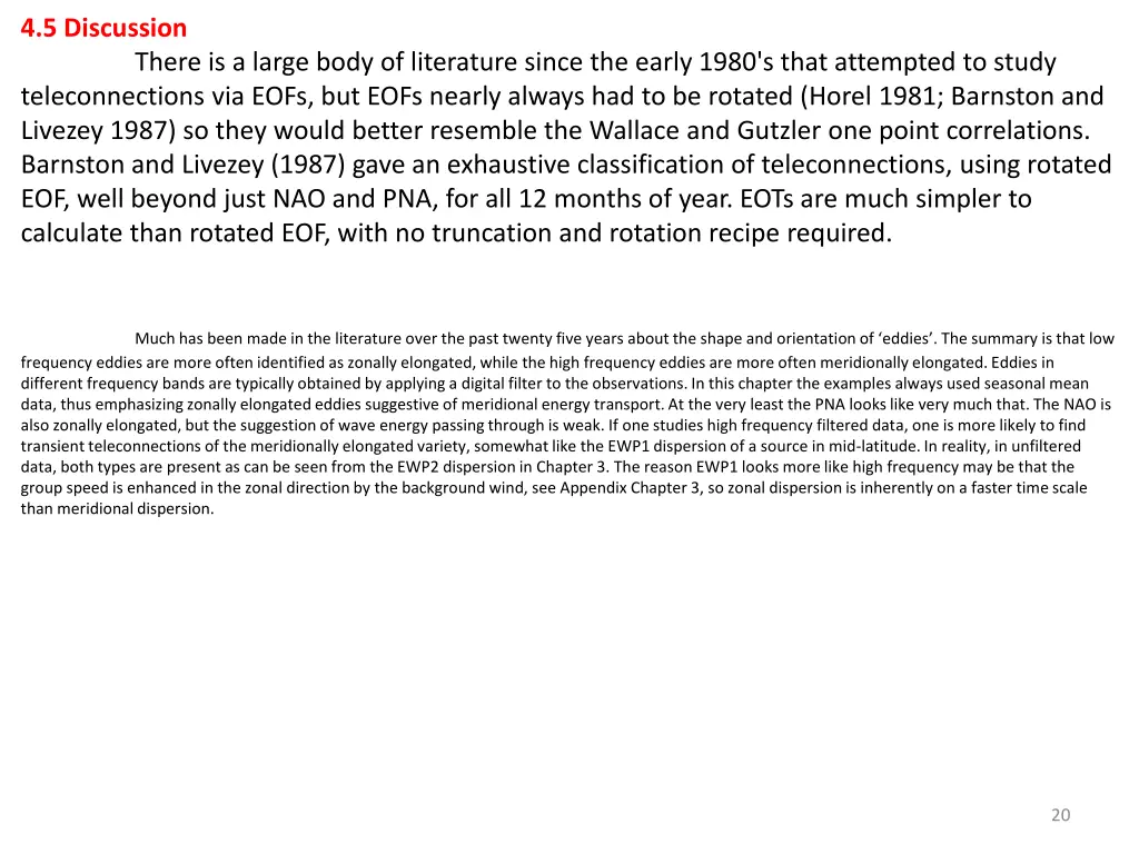 4 5 discussion teleconnections via eofs but eofs