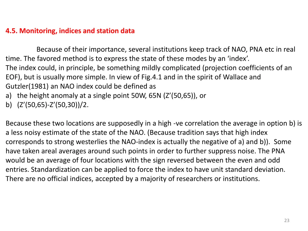 4 5 monitoring indices and station data