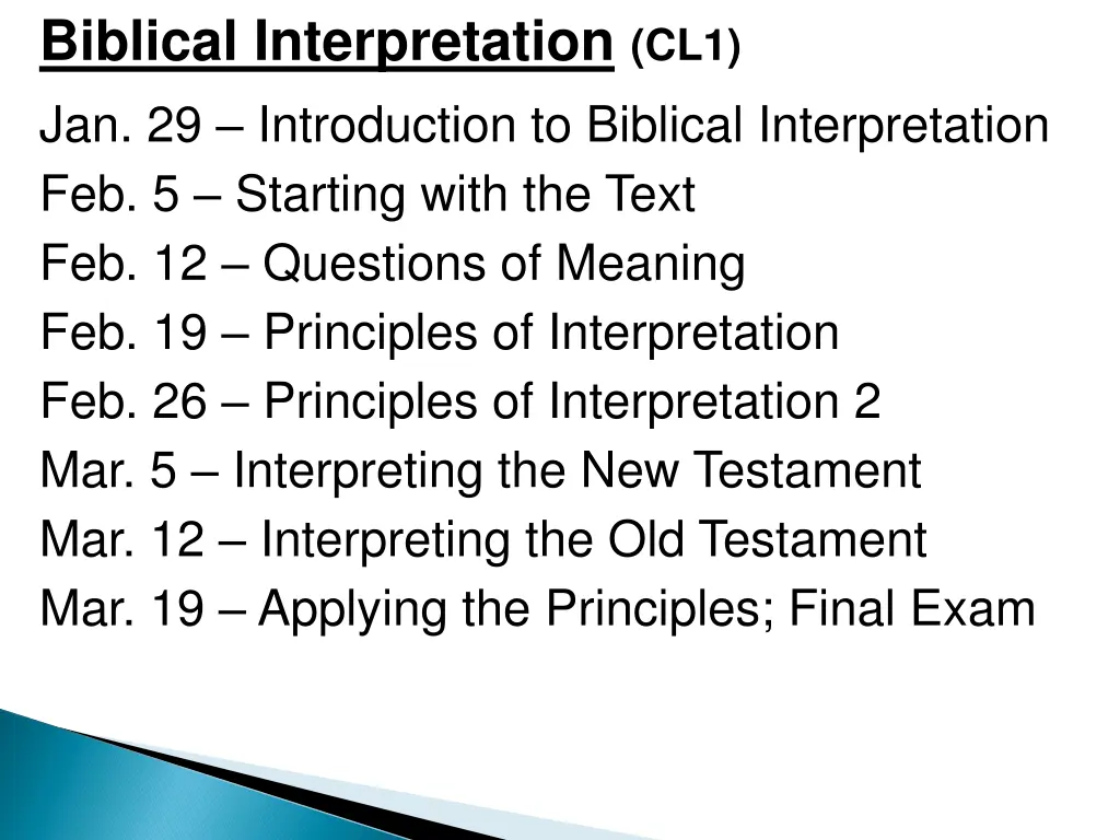 biblical interpretation cl1 jan 29 introduction