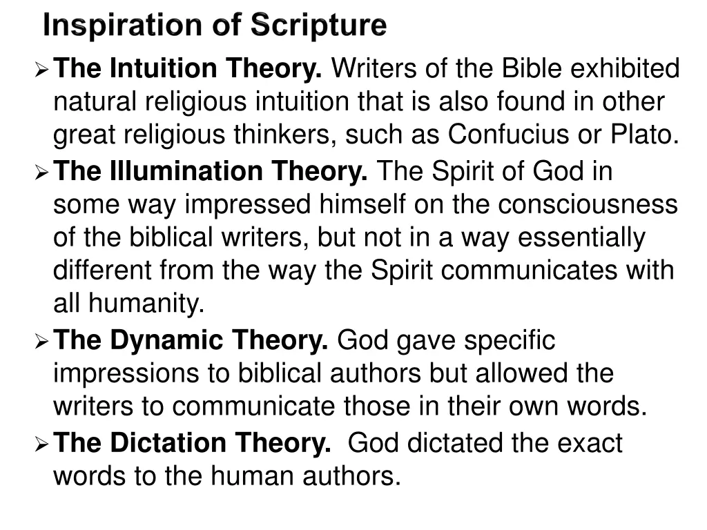 the intuition theory writers of the bible