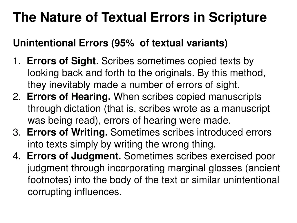 the nature of textual errors in scripture