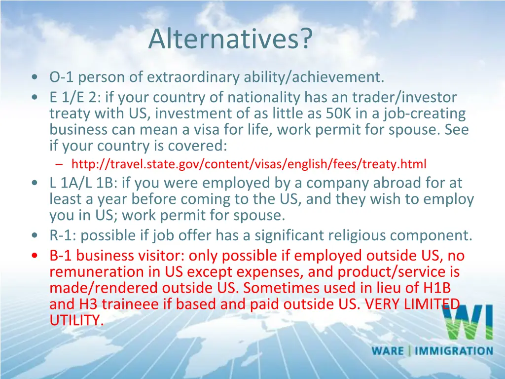 alternatives