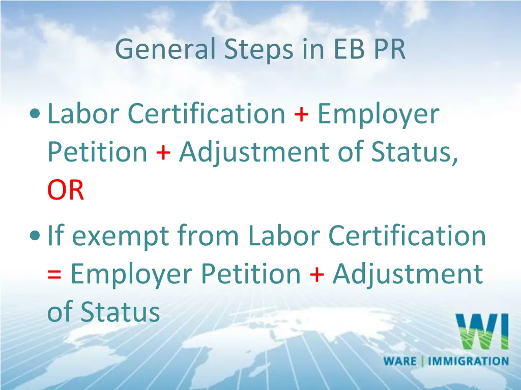 general steps in eb pr