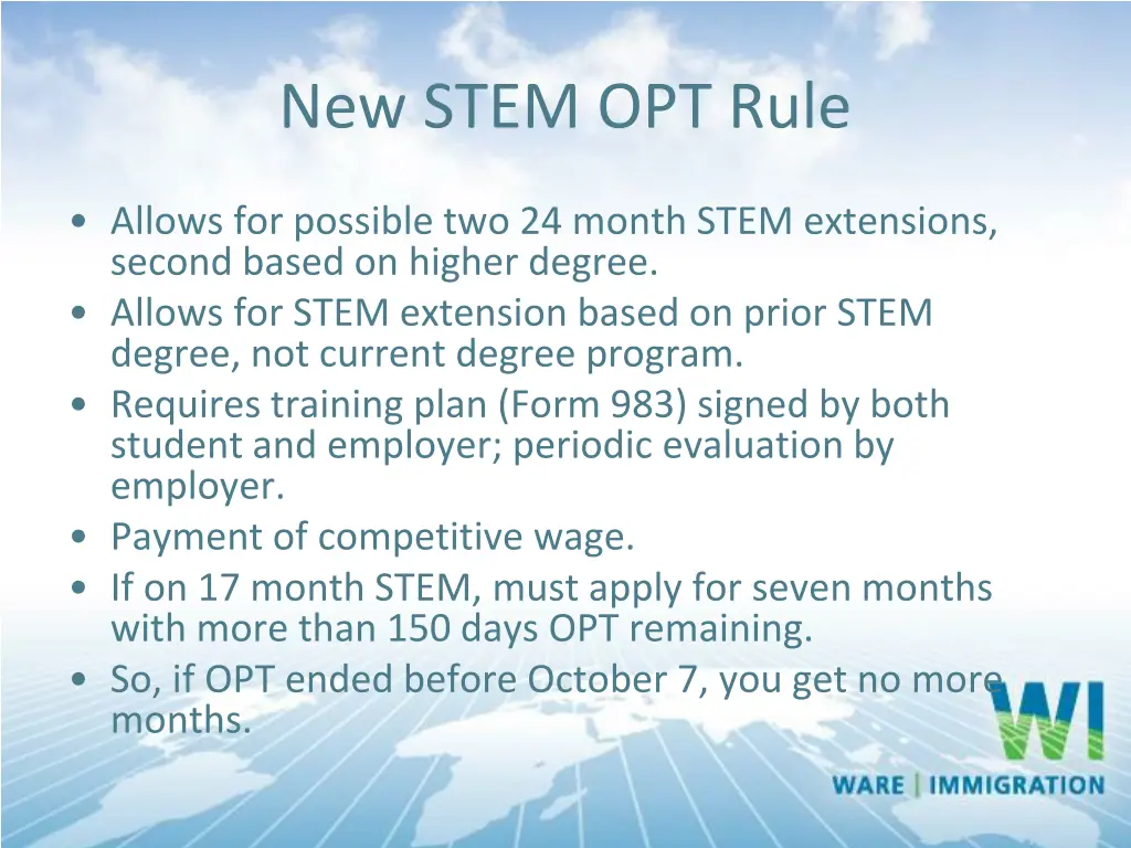 new stem opt rule