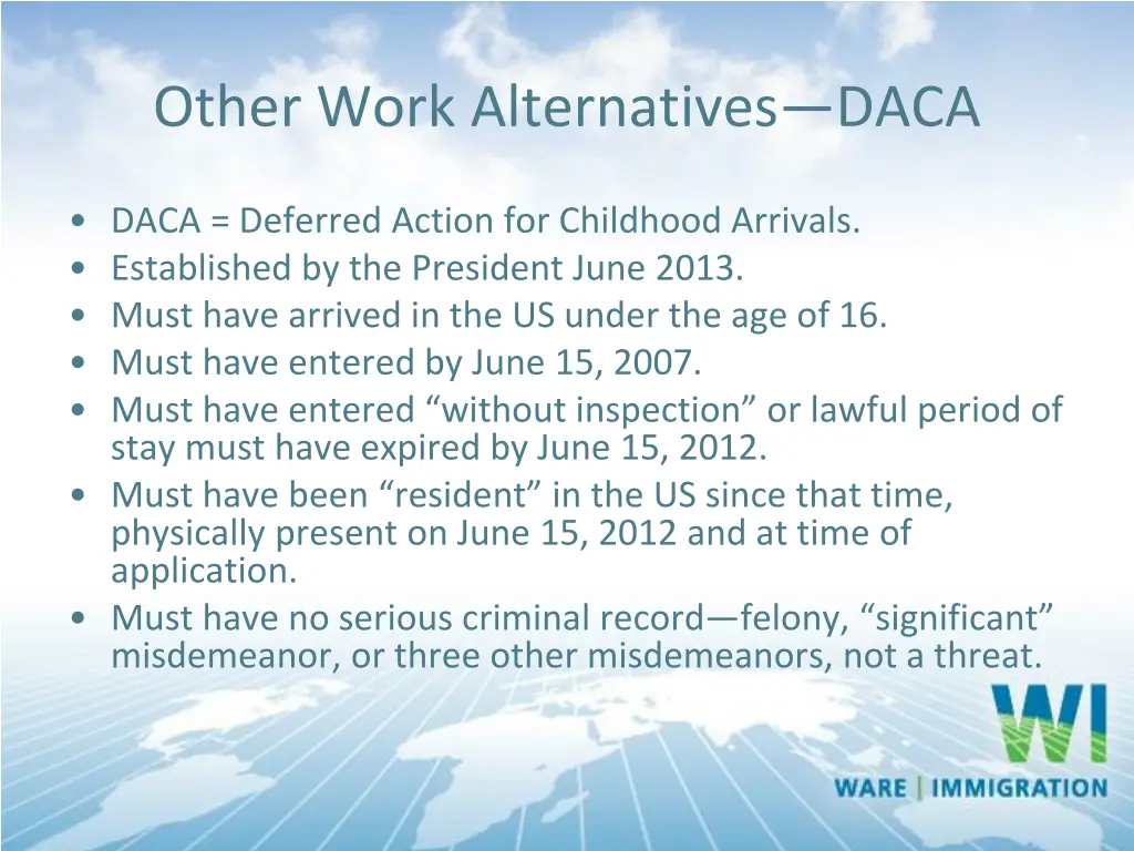 other work alternatives daca