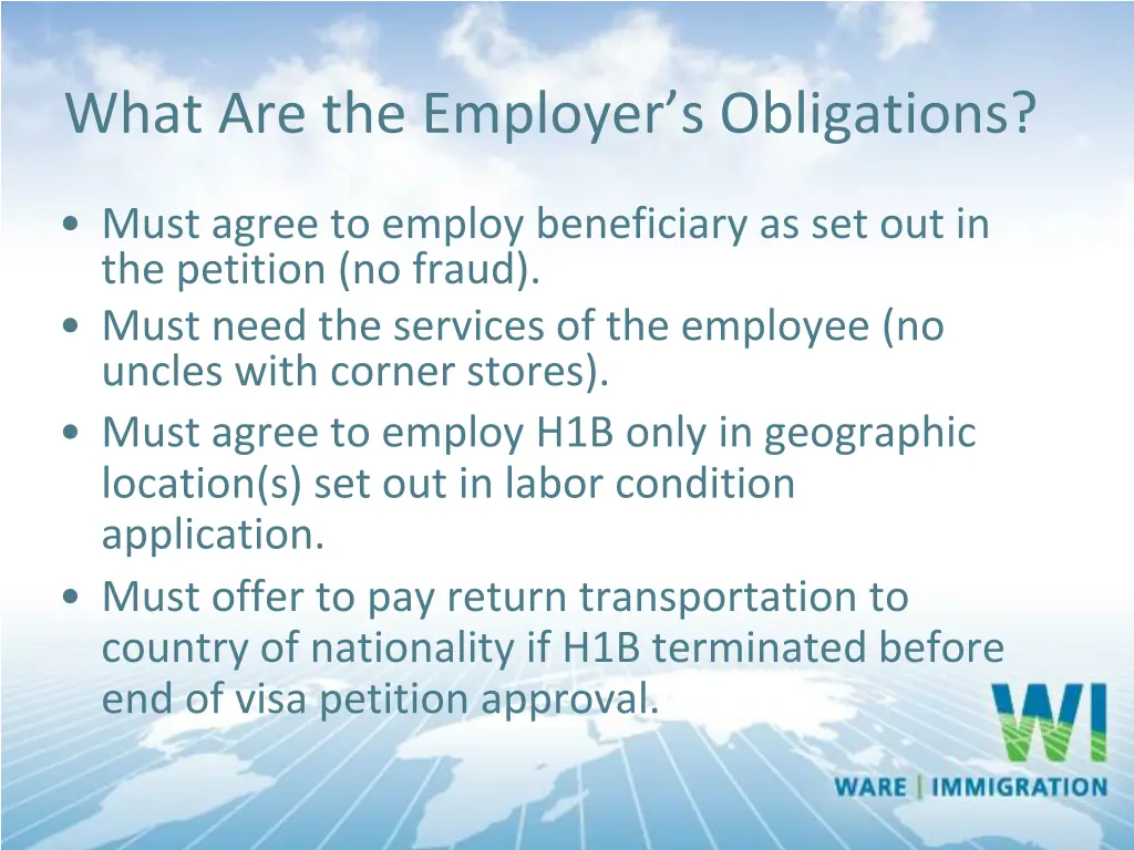 what are the employer s obligations