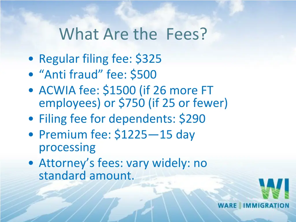 what are the fees