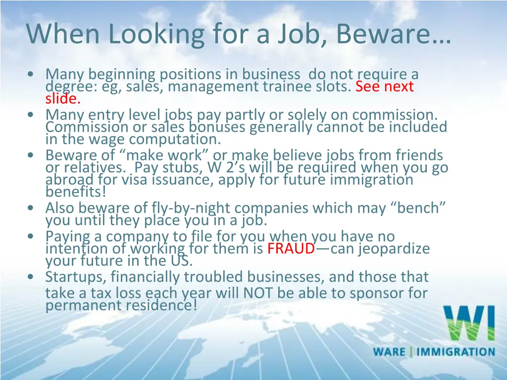 when looking for a job beware